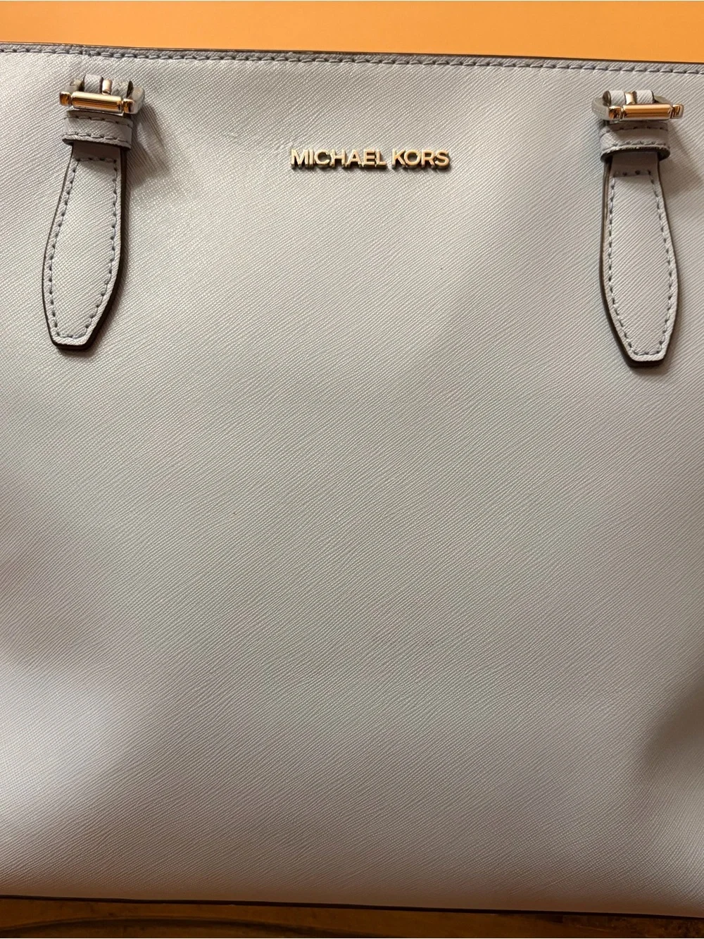 MICHAEL KORS Light Blue Leather Tote Bag